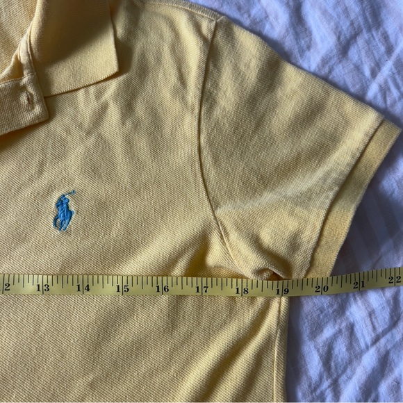 POLO Ralph Lauren 100% cotton yellow short sleeved collared top women’s medium - Picture 4 of 6